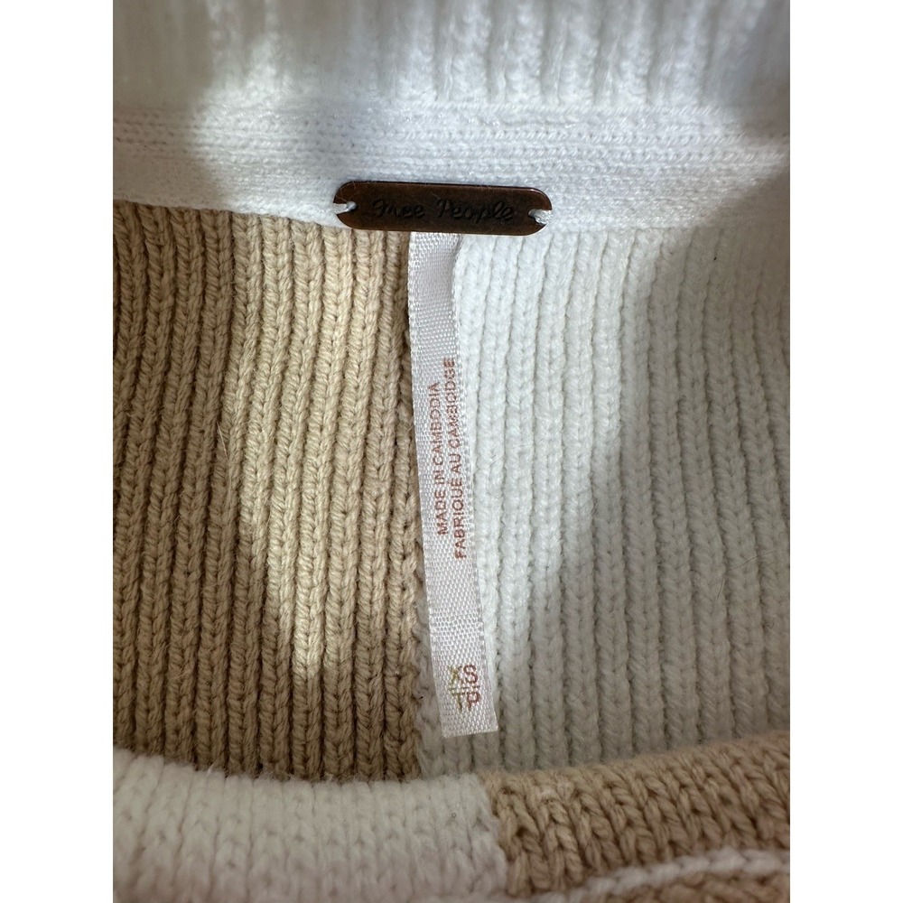 Free People Sweater Womens XS Easy Street Tunic Checkered Oversized - Picture 6 of 7